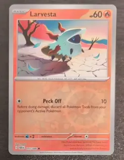 Larvesta 15/86 Pokemon TCG Card S&V: Black Bolt Reverse Holo - Image 1