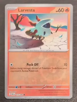 Larvesta 15/86 Pokemon TCG Card S&V: Black Bolt Reverse Holo - Image 3