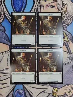 4x Vampire (1,1, Lifelink) / Bat Dual-Sided Tokens - NM/M LCI LCC MTG - Image 1