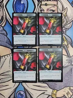 4x Vampire (1,1, Lifelink) / Blood Dual-Sided Tokens - NM/M LCI LCC MTG - Image 2