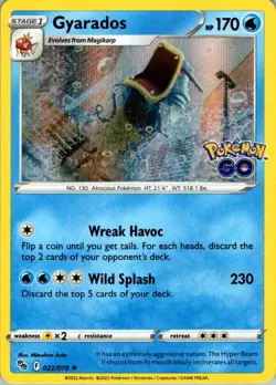 Gyarados Holofoil 022/078 Holo Rare Pokemon GO Near Mint - Image 1