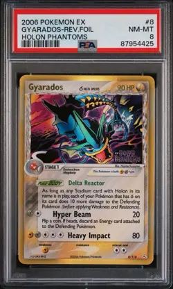 2006 Pokemon EX Gyarados Reverse Holo Holon Phantoms PSA 8 - Image 1