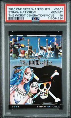 One Piece PSA 10 Vivi Wafer Card Secret Gold Foil SEC1 Rare Collector - Image 1