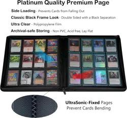 Luxury 12 Pocket Trading Card Binder - Fits 912 Cards, Secure Zipper Closure - Image 5