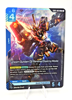Gundam Card Game G001-003 LR Unicorn Gundam 02 Banshee (Destroy Mode) Foil - Image 2