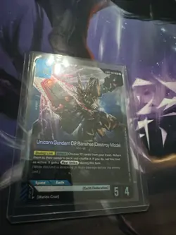 Gundam Card Game G001-003 LR Unicorn Gundam 02 Banshee (Destroy Mode) Foil - Image 2