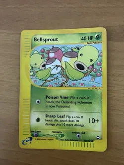 Bellsprout 68/147 Set Aquapolis Reverse Holo Pokemon Card RH - Image 1