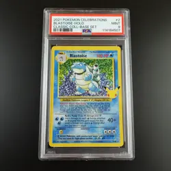 PSA 9 Blastoise 2/102 Celebrations Classic Collection Holo Graded Pokemon Card - Image 1