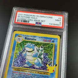 PSA 9 Blastoise 2/102 Celebrations Classic Collection Holo Graded Pokemon Card - Image 2