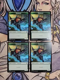 4x Dinosaur (3,3) / City's Blessing Dual-Sided Tokens - NM/M LCI LCC MTG - Image 1