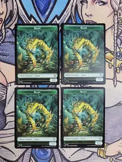 4x Merfolk 0003 (1,1) / Beast (3,3) Dual-Sided Tokens - NM/M LCI LCC MTG - Image 2