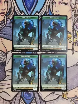 4x Merfolk 0003 (1,1) / Frog Lizard (3,3) Dual-Sided Tokens - NM/M LCI LCC MTG - Image 2