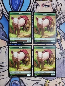 4x Merfolk 0003 (1,1) / Boar Dual-Sided Tokens - NM/M LCI LCC MTG - Image 2