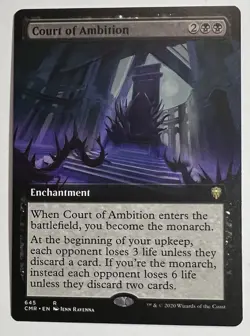 MTG: Commander Legends Court Of Ambition Rare Ext Art CMR 645 - Image 1