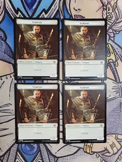 4x Vampire (White) / Vampire Demon Dual-Sided Tokens - NM/M LCI LCC MTG - Image 1