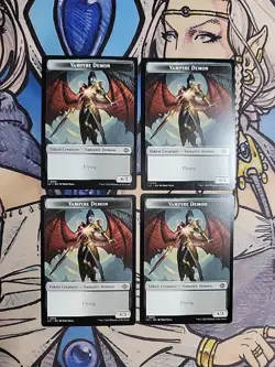 4x Vampire (White) / Vampire Demon Dual-Sided Tokens - NM/M LCI LCC MTG - Image 2