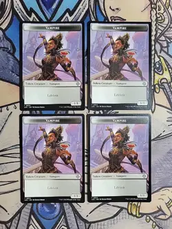 4x Vampire (Black, White) / Vampire Demon Dual-Sided Tokens - NM/M LCI LCC MTG - Image 1