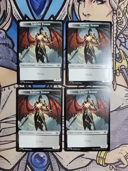4x Vampire (Black, White) / Vampire Demon Dual-Sided Tokens - NM/M LCI LCC MTG - Image 2