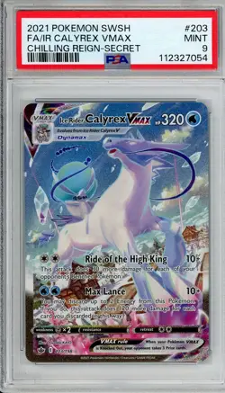 2021 Pokemon Ice Rider Calyrex Vmax 203 PSA 9 - Image 1