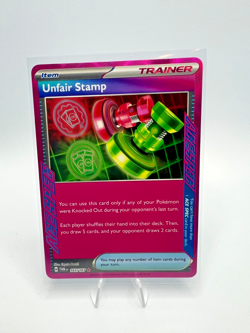 Unfair Stamp 165/167 | Twilight Masquerade | Trainer Holo | Pokemon TCG Card NM - Image 1