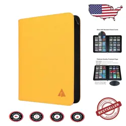 Elegant 9-Pocket Card Binder for 828 Trading Cards - Ringless & Yellow Style - Image 1