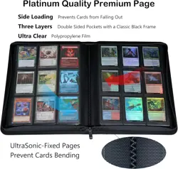 Elegant 9-Pocket Card Binder for 828 Trading Cards - Ringless & Yellow Style - Image 5