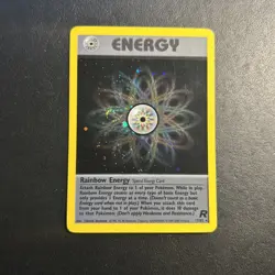 Rainbow Energy 17/82 Team Rocket Pokemon Card Holo Rare Lightly Played LP + - Image 1
