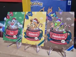 Pokemon Merry Christmas Card Database - Holiday Seel, Teddiursa, & Sandshrew - Image 2
