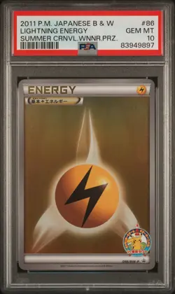 PSA 10 Lightning Energy 086/BW Summer Carnival 2011 Promo Japanese Pokemon Card - Image 1