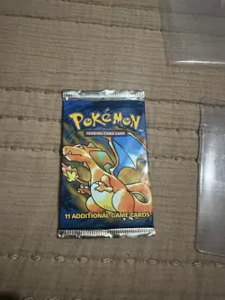 1999 Pokemon Base Set Unlimited Booster Pack CHARIZARD ARTWORK Factory Sealed ! - Image 2