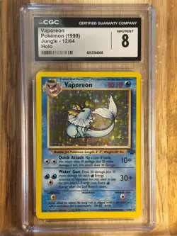 POKEMON | VAPOREON JUNGLE 12/64 HOLO 1999 [CGC 8] NEAR MINT/MINT - Image 1