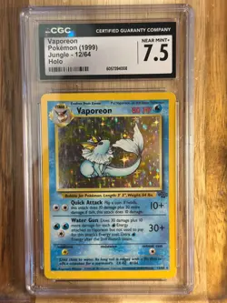 POKEMON | VAPOREON JUNGLE 12/64 HOLO 1999 [CGC 7.5] NEAR MINT+ - Image 1