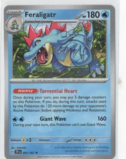 Feraligatr - 041/162 - Non-Holo Rare - Pokemon Temporal Forces Playset X4 - Image 1