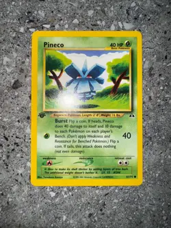Pokemon TCG Cards 1st Edition Pineco 61/75 Neo Discovery LP - Image 3