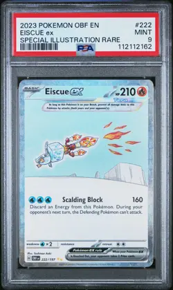 2023 POKEMON OBF EN-OBSIDIAN FLAMES SPECIAL ILLUSTRATION RARE EISCUE EX PSA 9 - Image 1