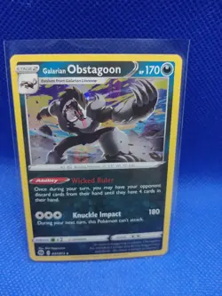 Galarian Obstagoon 037/073 Rare Reverse Holo Pokemon TCG Card Champions Path NM - Image 1