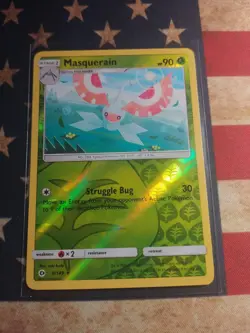 Masquerain 8/149 - Pokemon Sun & Moon Base Set - Reverse Holo NM/M - Image 1