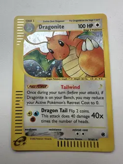 Dragonite Holo Rare 9/165 Expedition Base Set WOTC Vintage Pokemon - Image 1