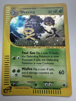 Weezing Holo Rare 32/165 Expedition Base Set WOTC Vintage Pokemon - Image 1