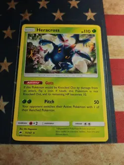 Heracross - 11/147 - Rare Pokemon SM3 Burning Shadows M/NM English - Image 1