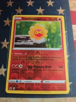Castform Sunny Form - 22/198 - Common Reverse Holo Near Mint Pokemon Sword - Image 1