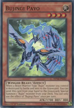 Yugioh Bujingi Pavo MP14-EN240 Super Rare 1st Edition NM x3 Play Set - Image 1