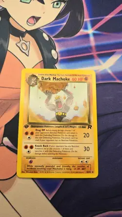 Pokemon TCG 1st edition Dark Machoke Card 40/82 Team Rocket Series Non Holo LP - Image 1