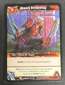 2010 World Of Warcraft War Of The Elements Shaera Strikewing Card #145/220 Poor - Image 1