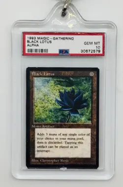 MTG Black Lotus Keychain “PSA Graded Alpha Black Lotus” - Image 1