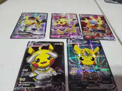 5 Pokemon Pikachu Cosplay Cards Mint - Image 1