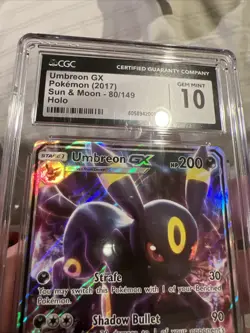 CGC 10 Umbreon GX 80/149 Sun & Moon Base 2017 Pokemon TCG - Image 3