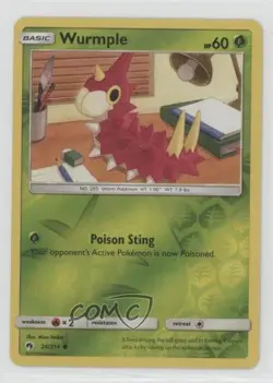 Wurmple Reverse Foil Pokemon Sun & Moon Lost Thunder #24 0cv - Image 1
