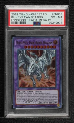 Blue-Eyes Twin Burst Dragon 1st Ed. YuGiOh Legendary Collection Kaiba PSA 8 z3i - Image 1