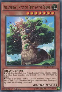 Yugioh Alpacaribou, Mystical Beast Of The Forest MP14-EN244 Common 1st NM x3 Set - Image 1
